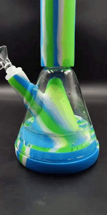 14 Genie Striped Silicone Pyramid Beaker Bong