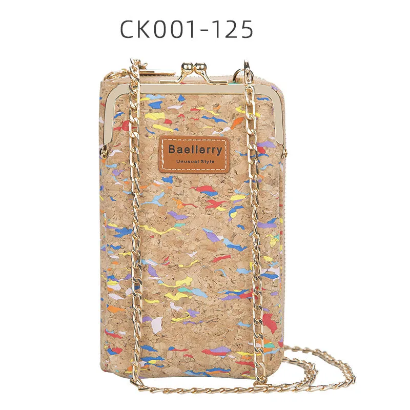 2022 New Fashion Women Wallets Wood Grain Chain Long Top Quality Card Holder Classic Female Purse Zi