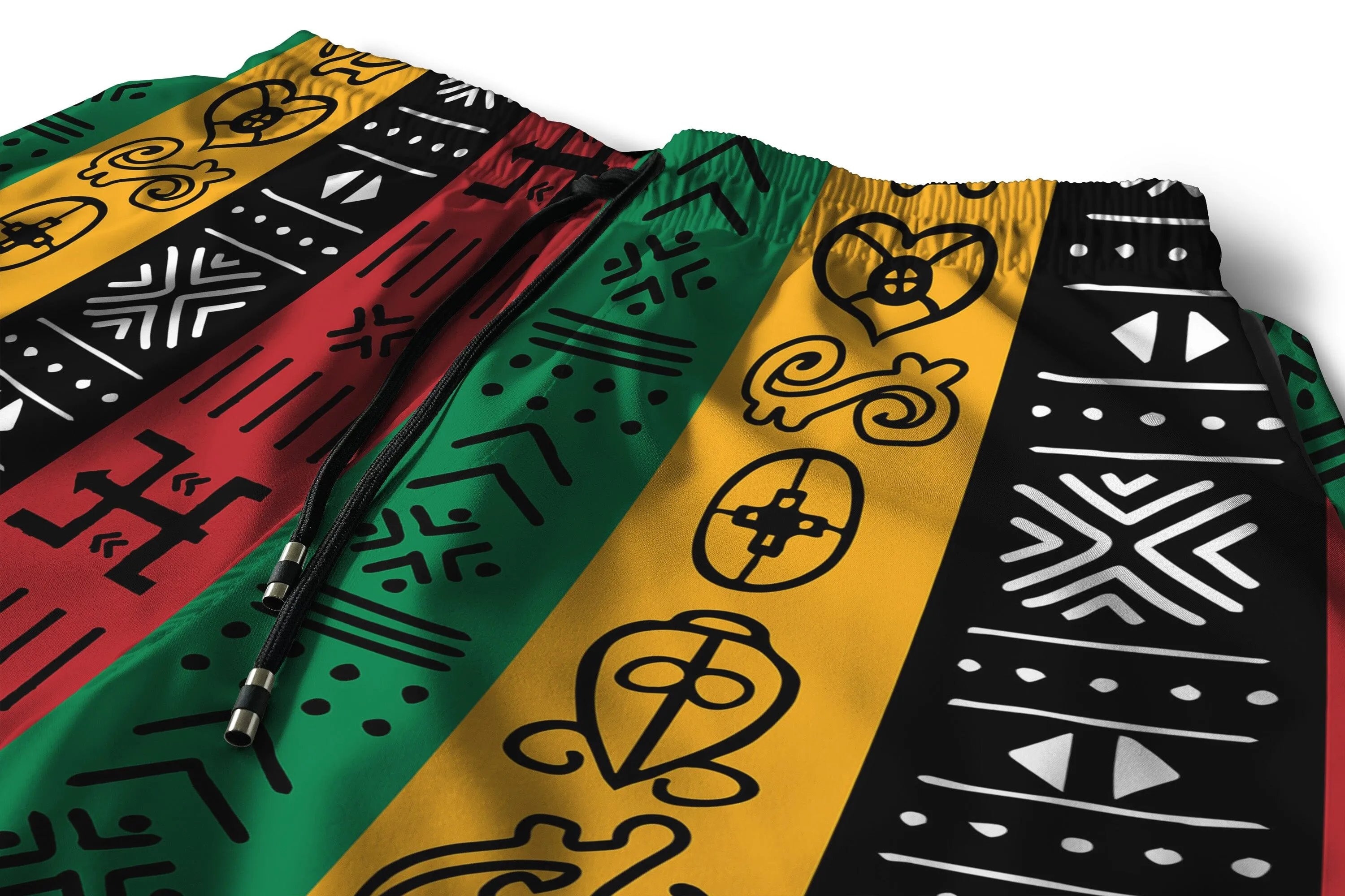 African Symbols In Pan African Colors Shorts