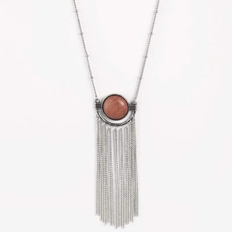 After Dusk Orange-Brown Stone Necklace