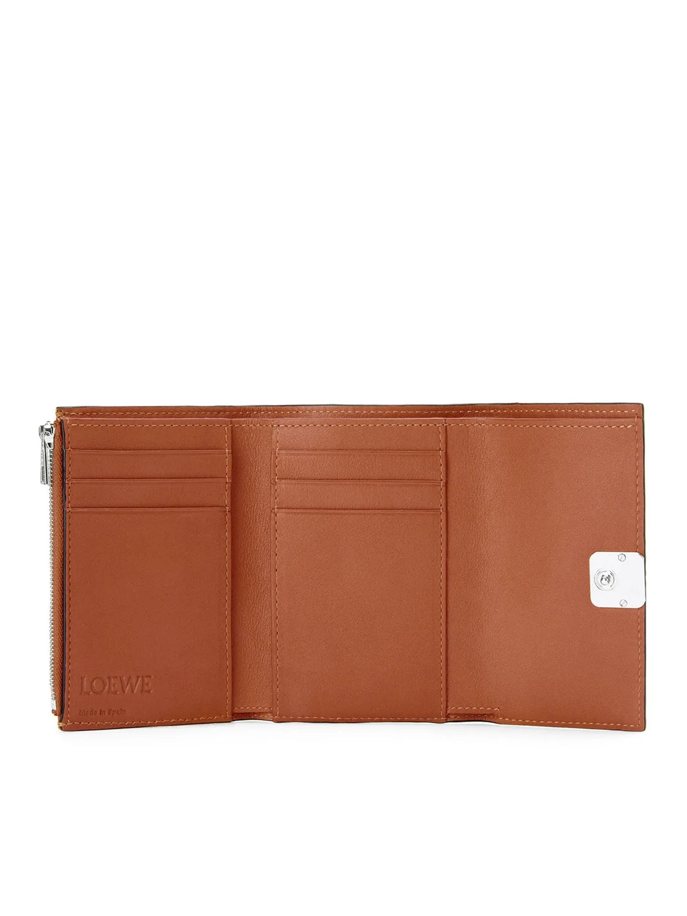 Anagram small vertical wallet in pebble grain calfskin