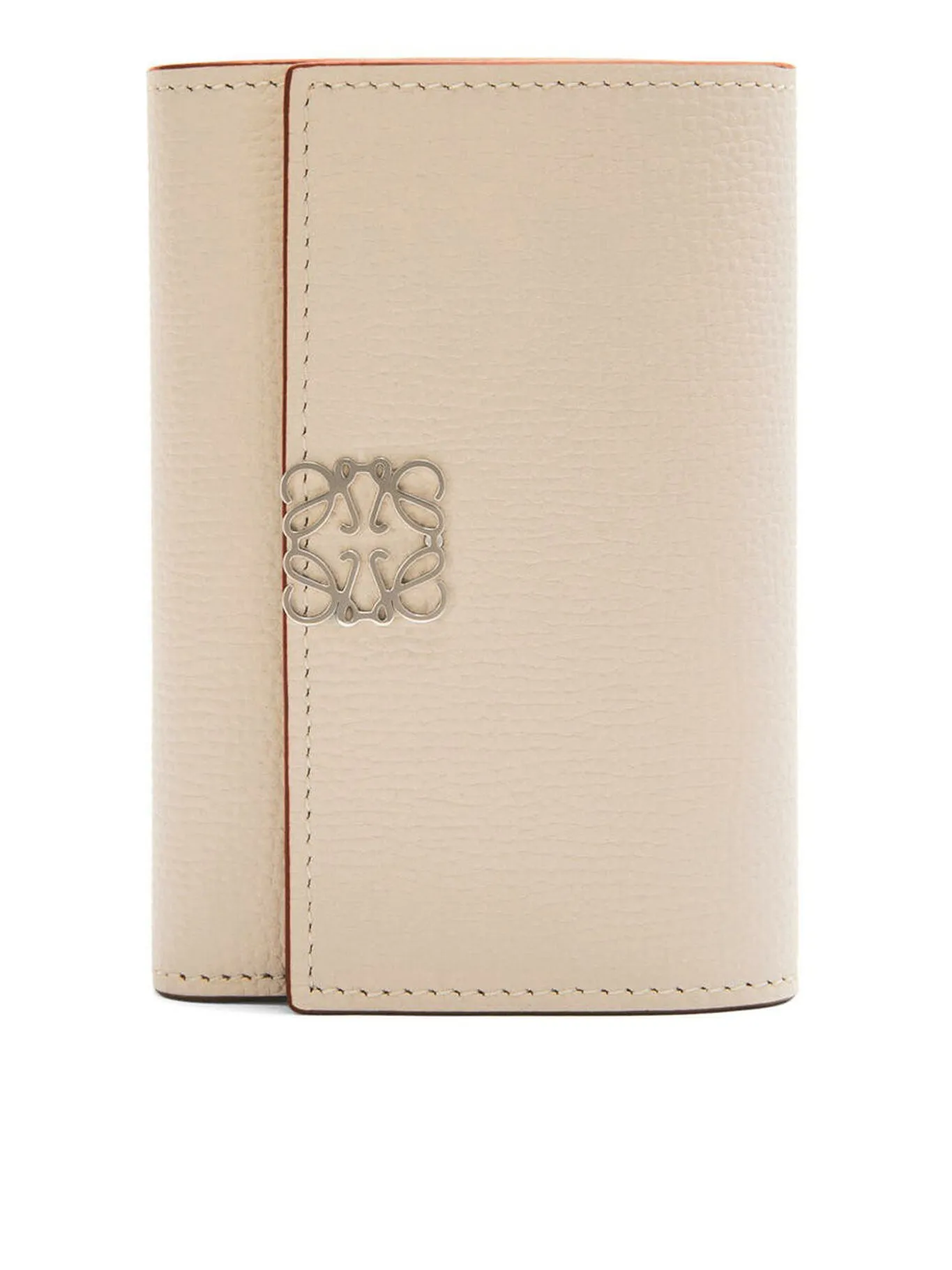 Anagram small vertical wallet in pebble grain calfskin