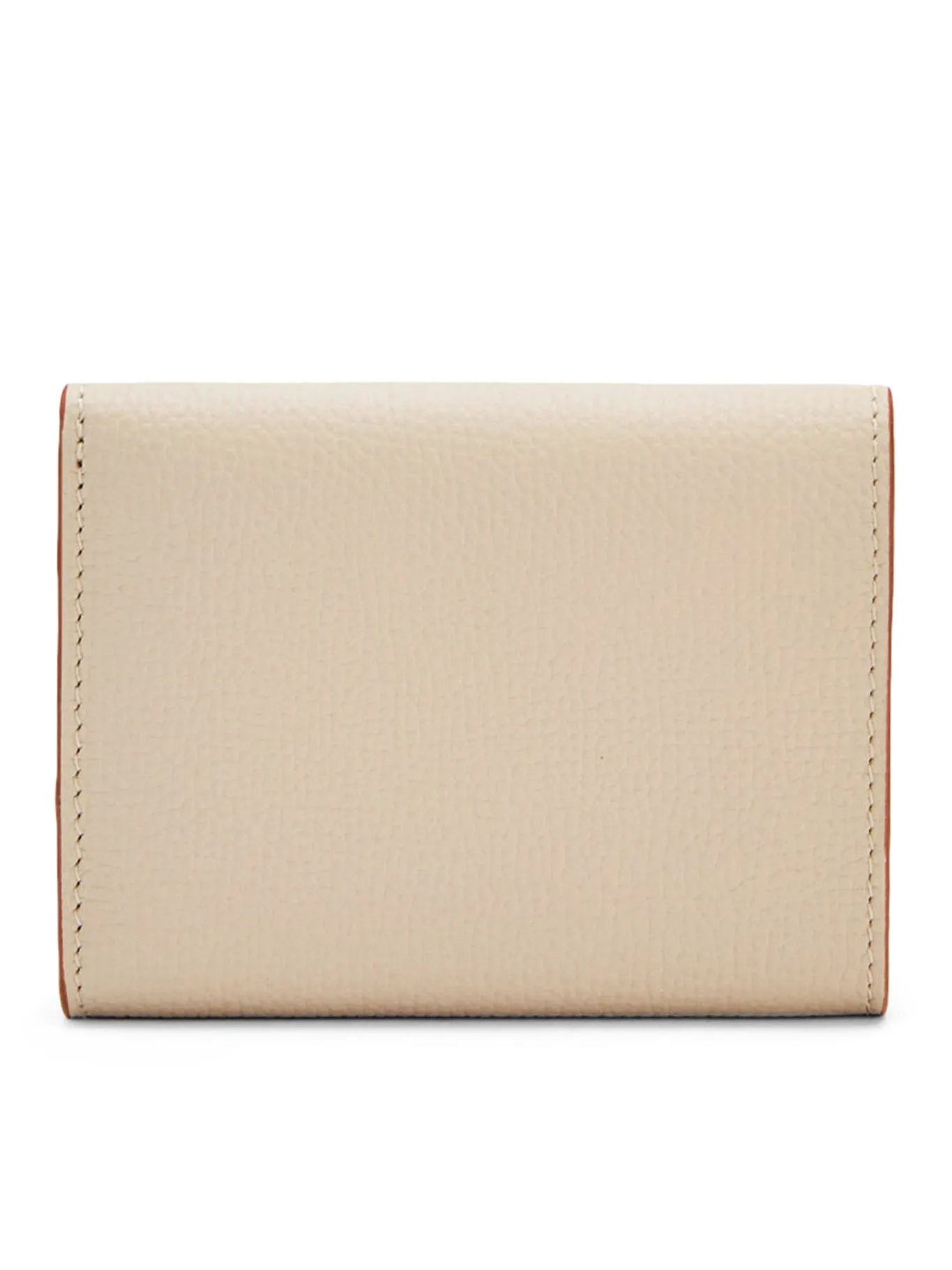 Anagram trifold wallet in pebble grain calfskin