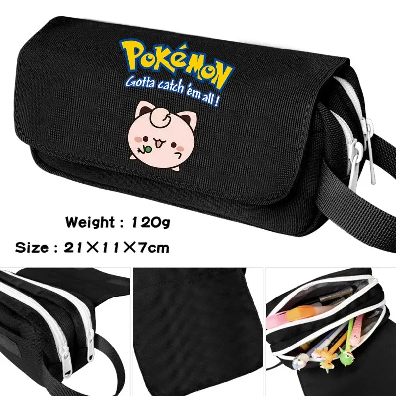 Anime Pokemon Pencil Case High Capacity Stationery Box Bulbasaur Cartoon Pikachu Charizard School Supplies Squirtle Pencil Bags