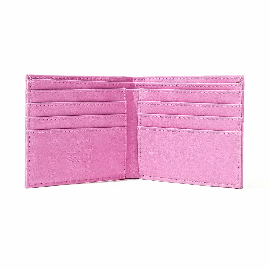 Anti Social Social Club “Get Weird” ASSC Pink Bi-Fold Wallet