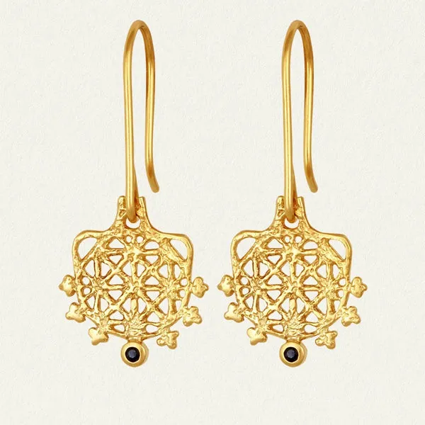 Arinna Earrings - Sapphire Gold