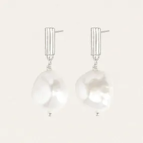 Baroque Pearl Earrings - Silver