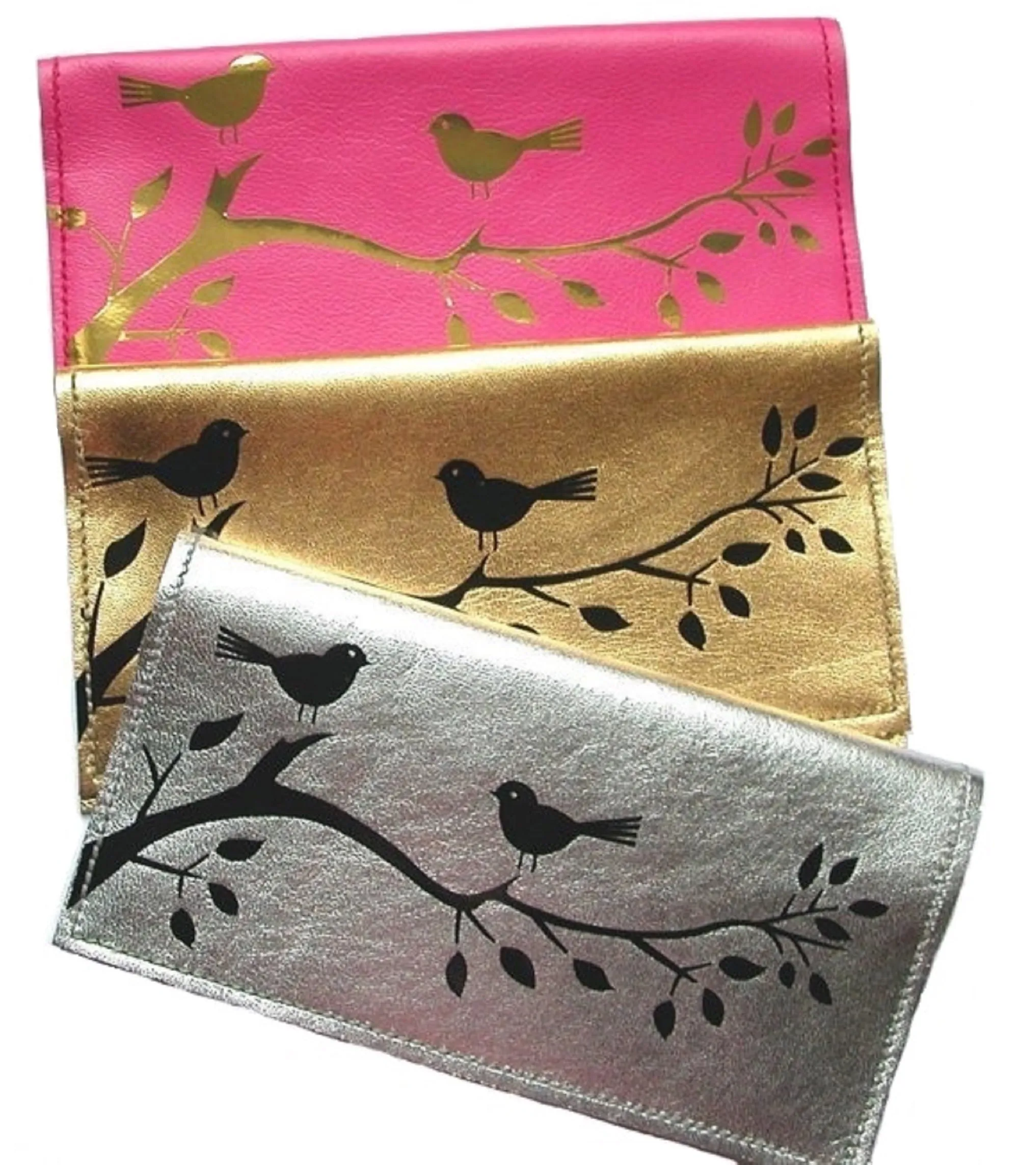 Birds & Tree Leather Checkbook Cover