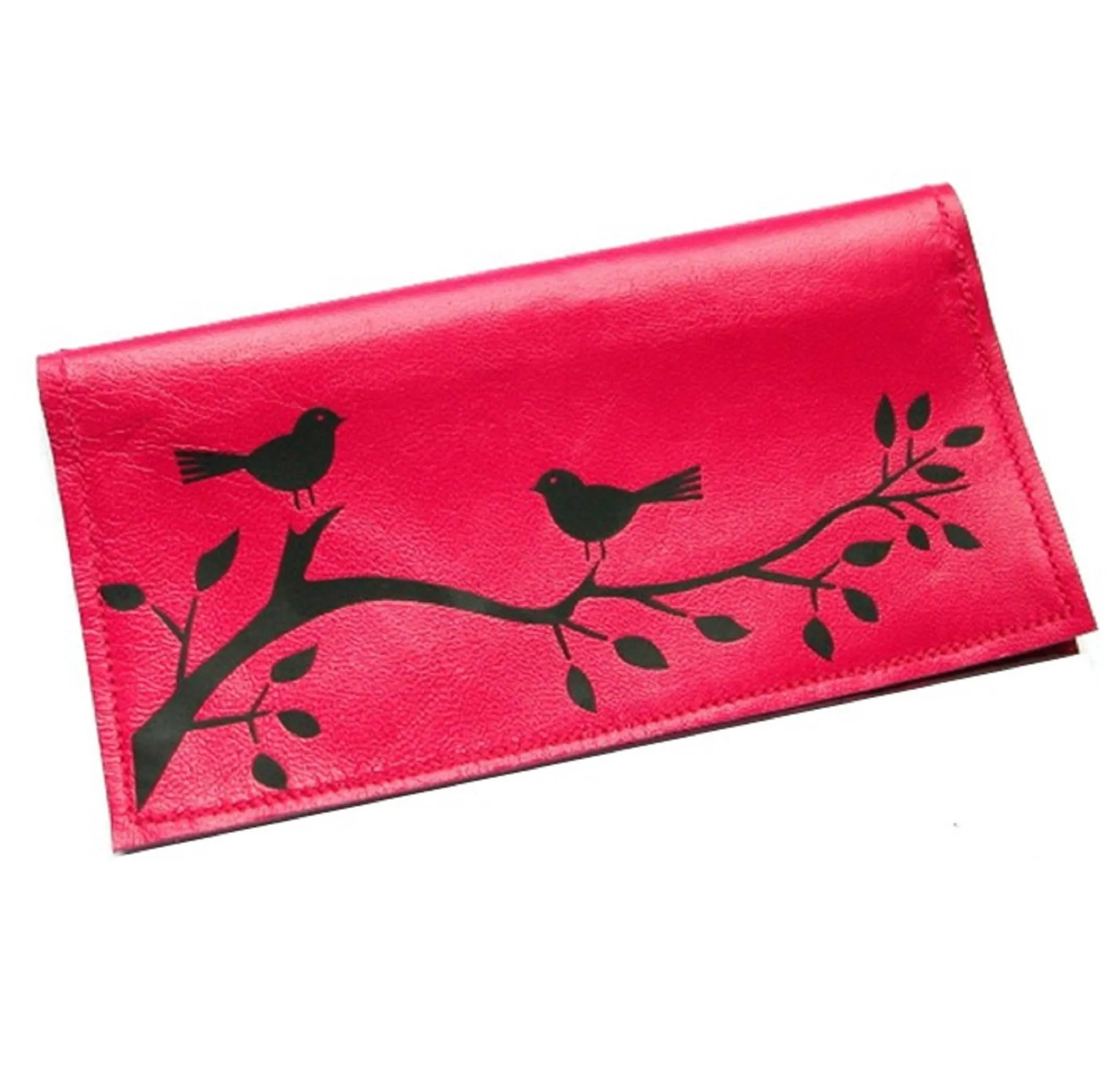 Birds & Tree Leather Checkbook Cover