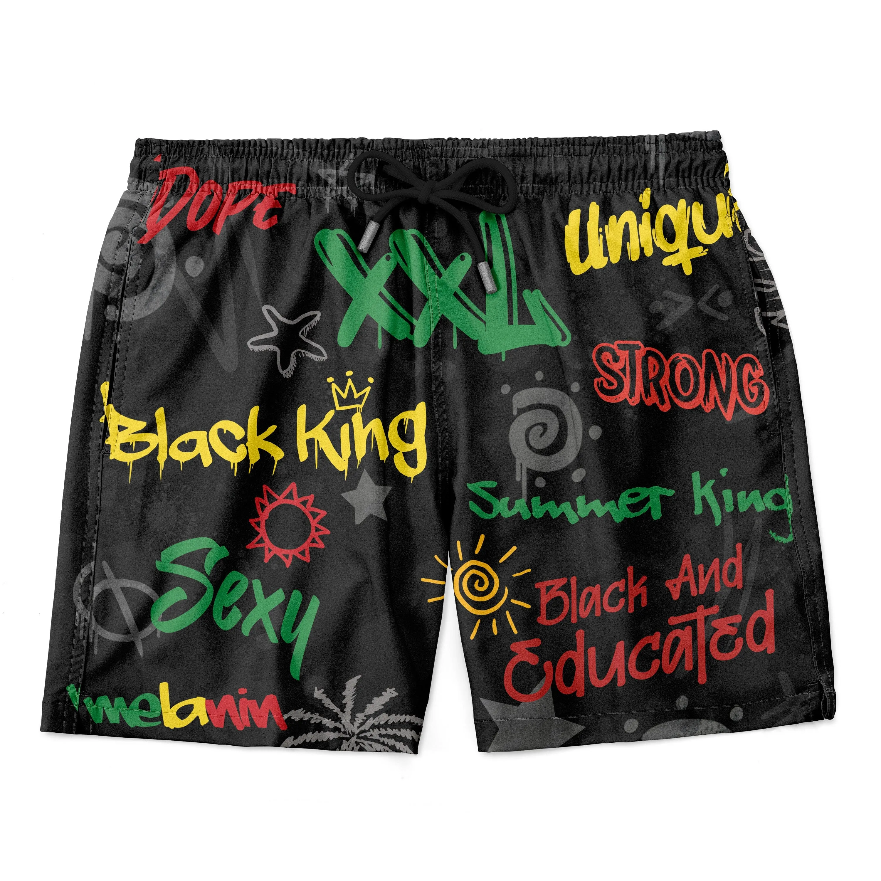 Black King's Time Hawaiian Shirt and Shorts Set