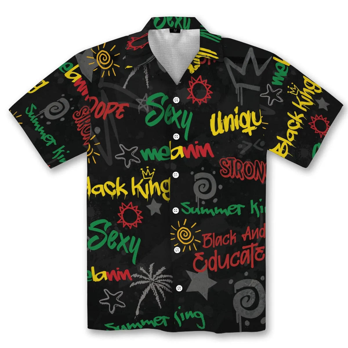 Black King's Time Hawaiian Shirt and Shorts Set