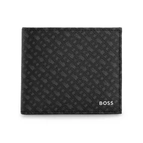 Boss Byron RFID Large Tri Fold Wallet - Black/Grey AOP