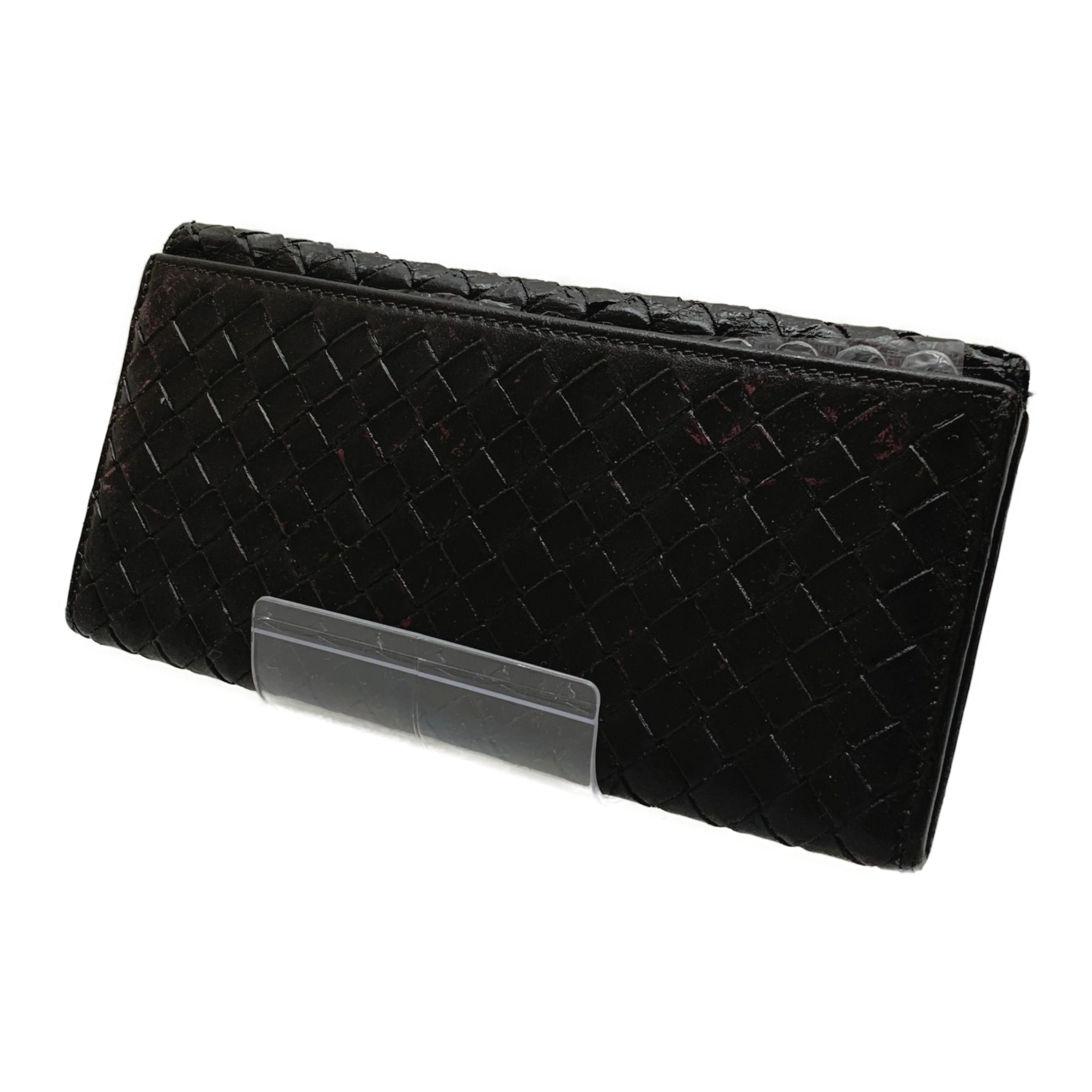 #BOTTEGA VENETA/Long Wallet/BLK/Leather/120697