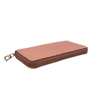 Calfskin Embossed Zip Around Wallet