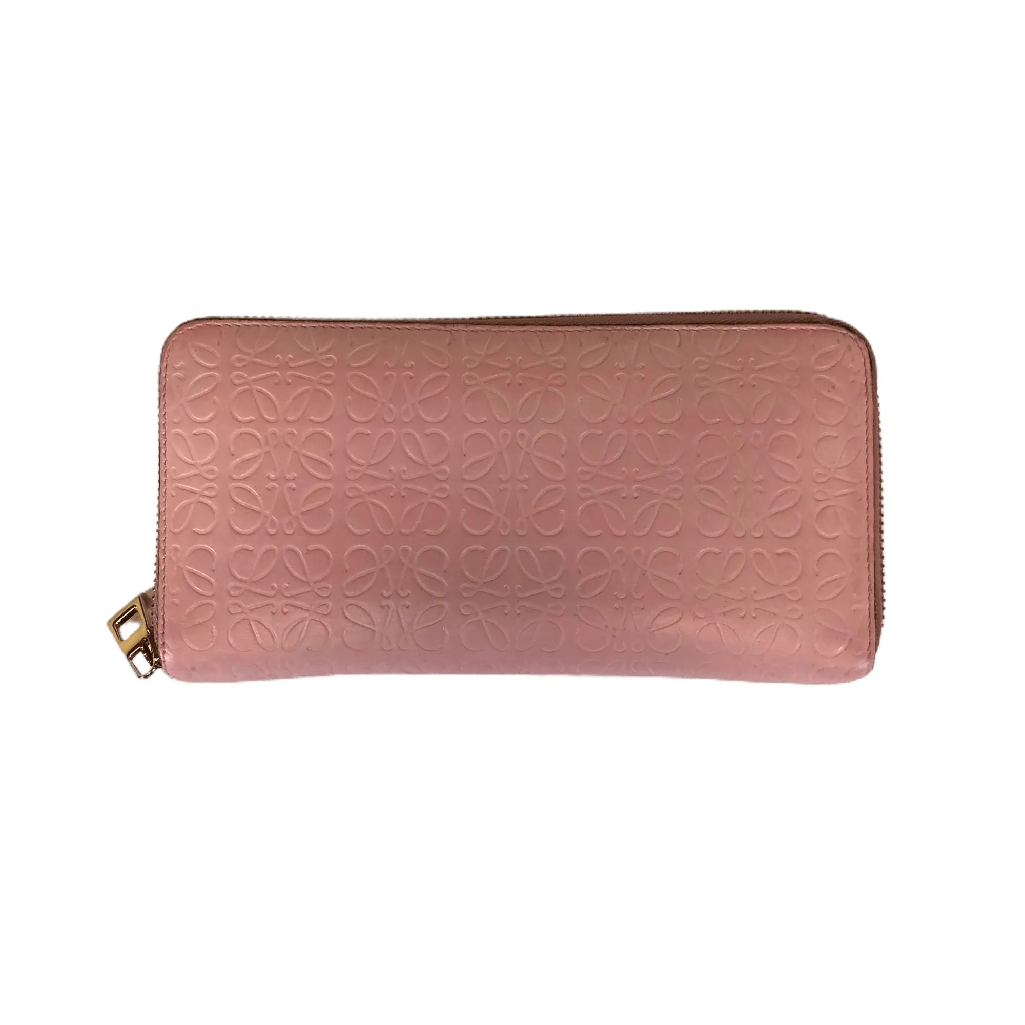 Calfskin Embossed Zip Around Wallet