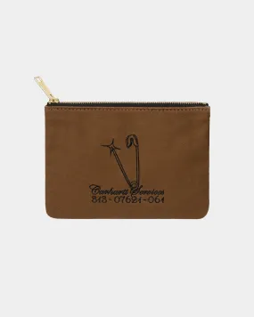 Canvas Graphic Zip Wallet | Hamilton Brown Safety Pin Embroidery