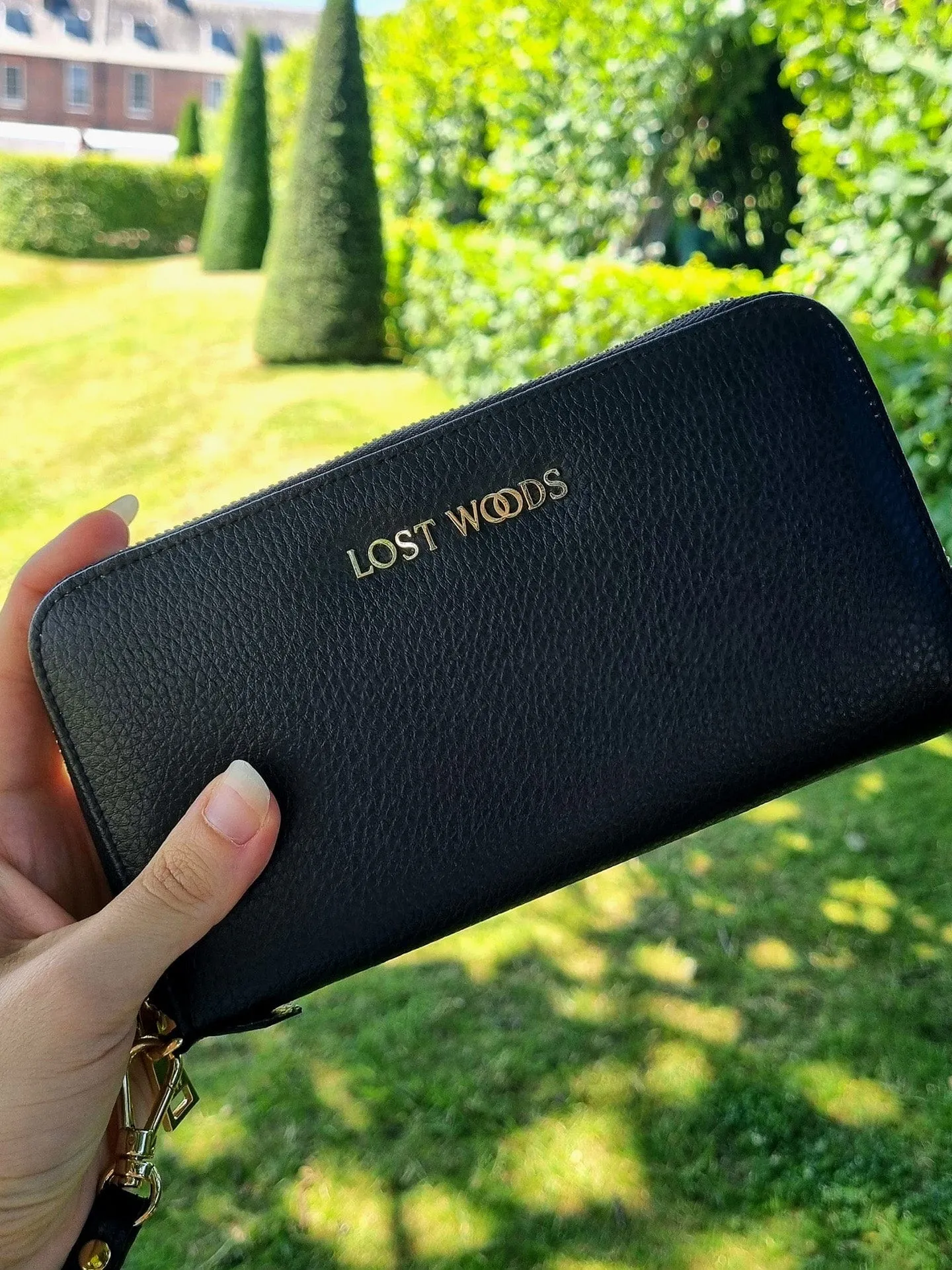 Clementine MIRUM Leather Vegan Clutch Wallet | Black & Gold