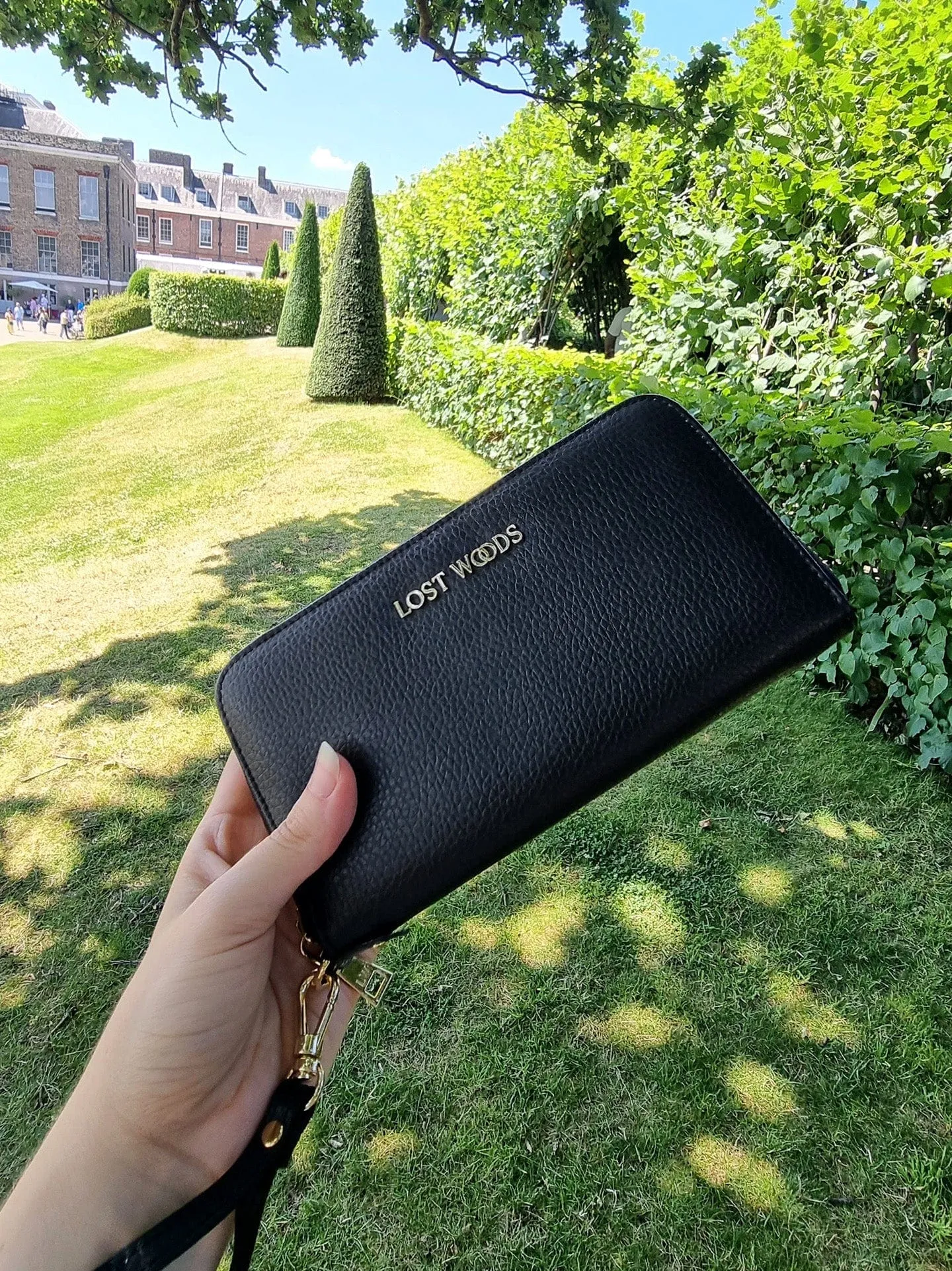 Clementine MIRUM Leather Vegan Clutch Wallet | Black & Gold