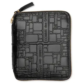 Comme des Garcons Embossed Logo Wallet - Black