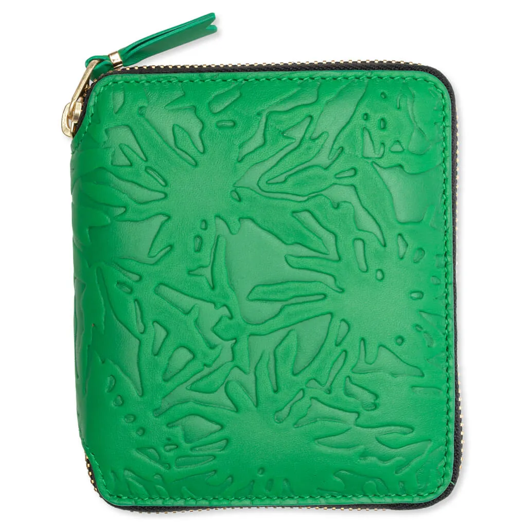 Comme des Garcons SA2100EF Embossed Forest Wallet - Green