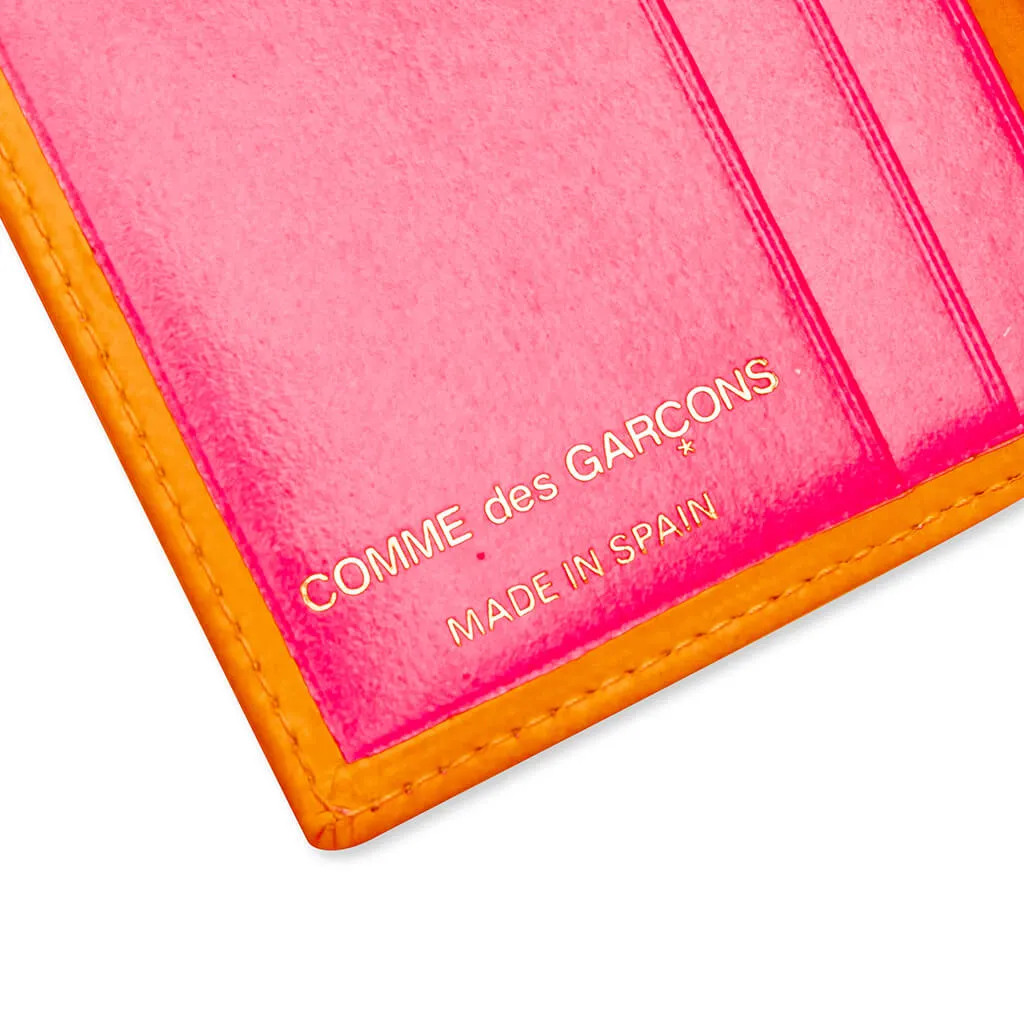 Comme des Garcons Super Fluo Wallet - Light Orange/Pink