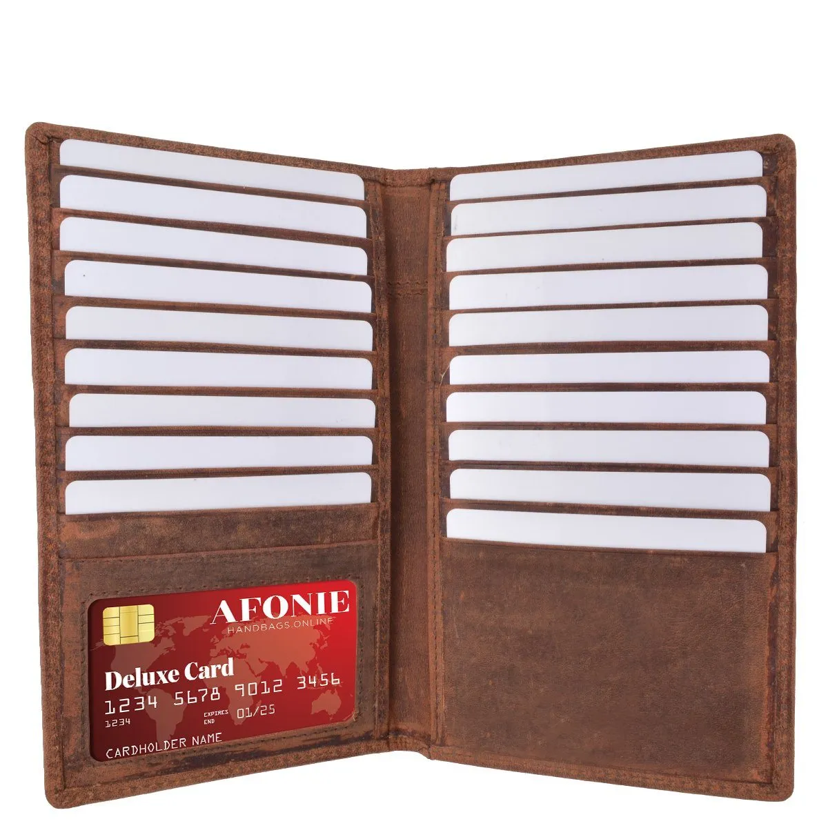 Distressed RFID Long Credit Card Wallet