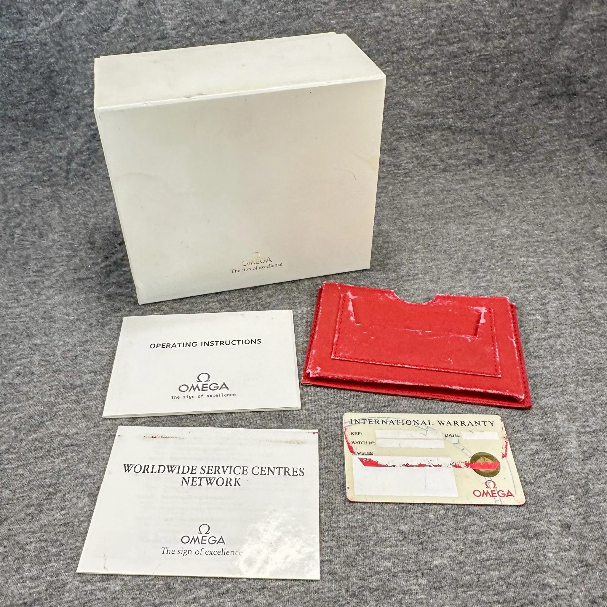 Estate Omega Outer Box w. Wallet & BLANK Warranty Card EMPTY