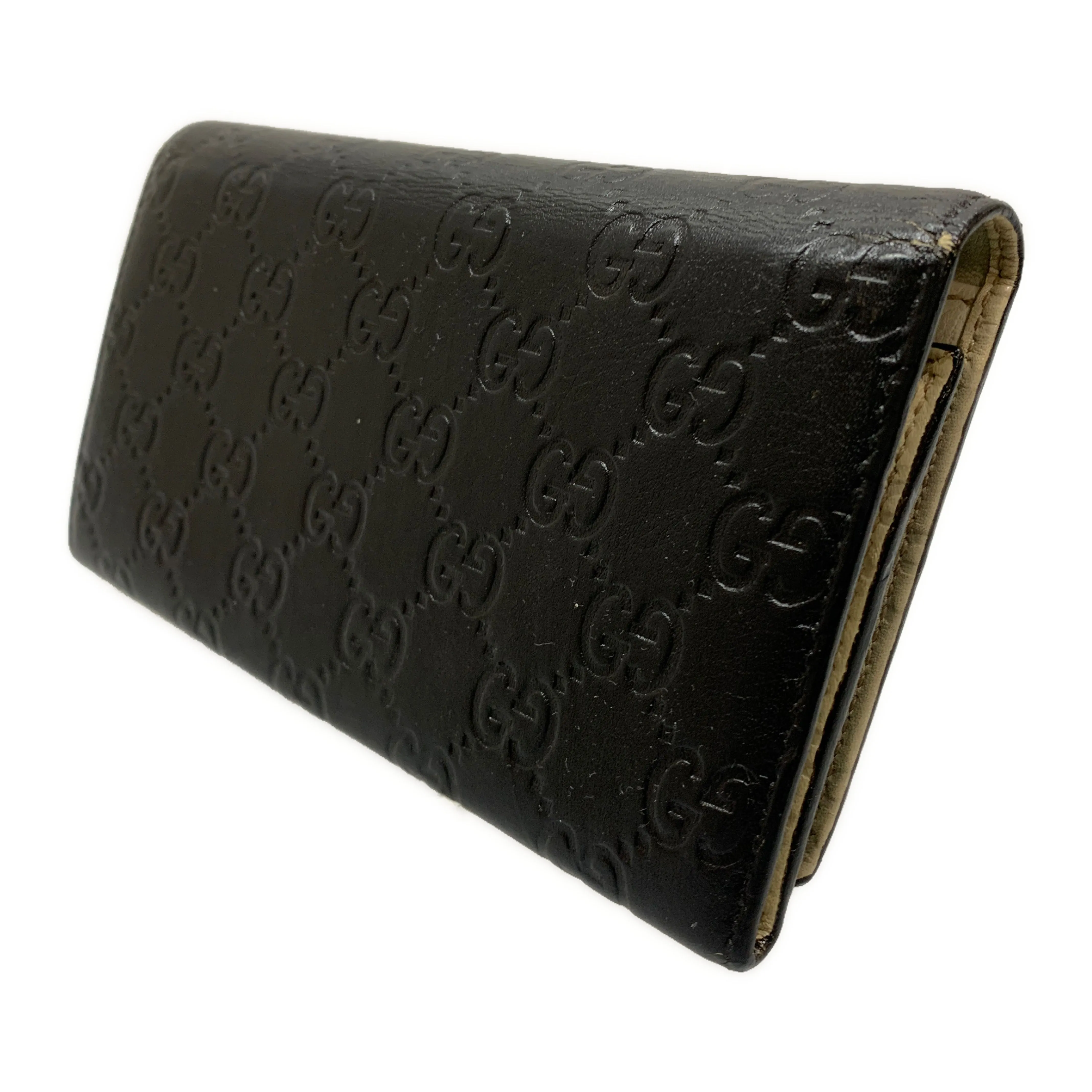 #GUCCI/Long Wallet/BLK/Leather/All Over Print