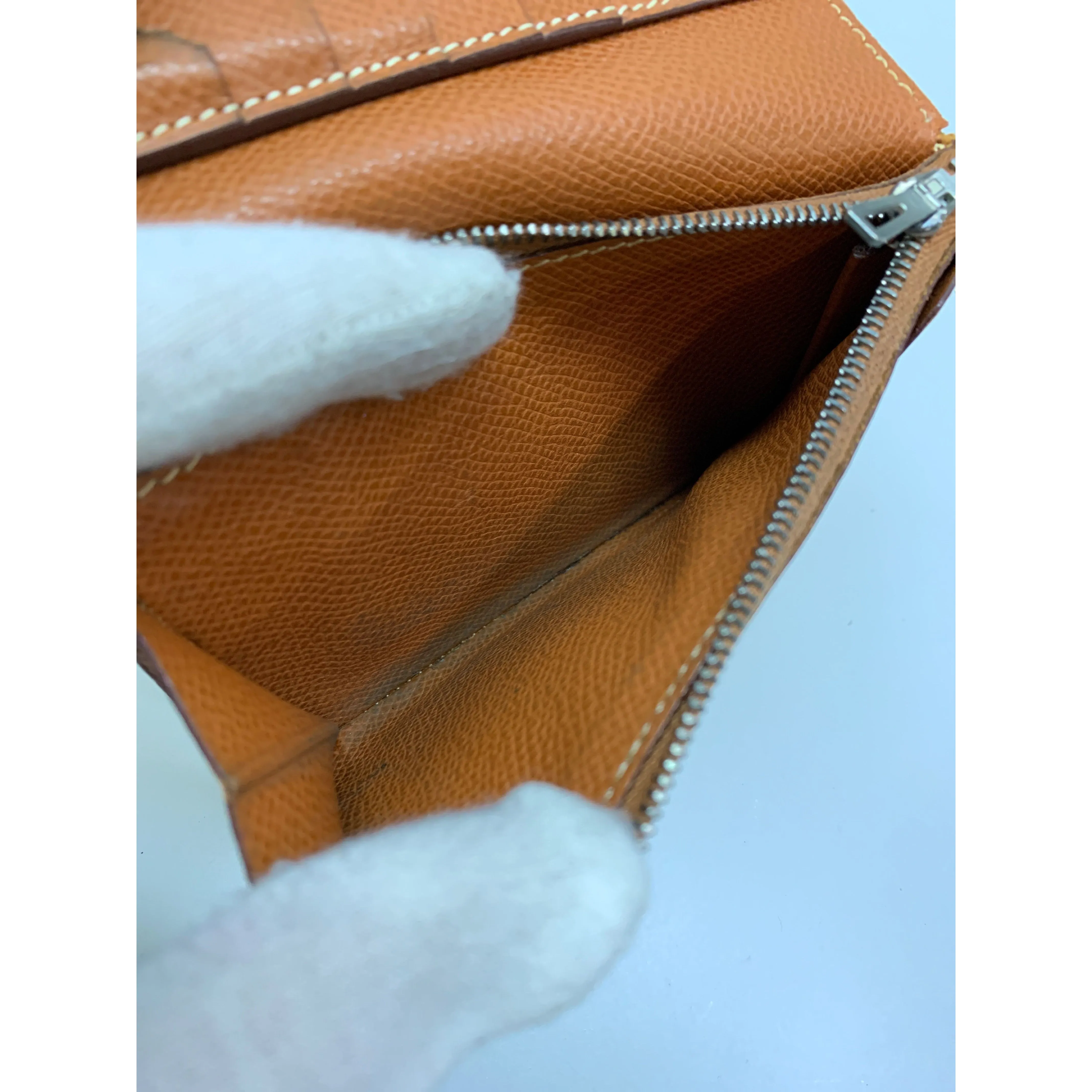 #HERMES/Bifold Wallet/BRW/Leather/Plain