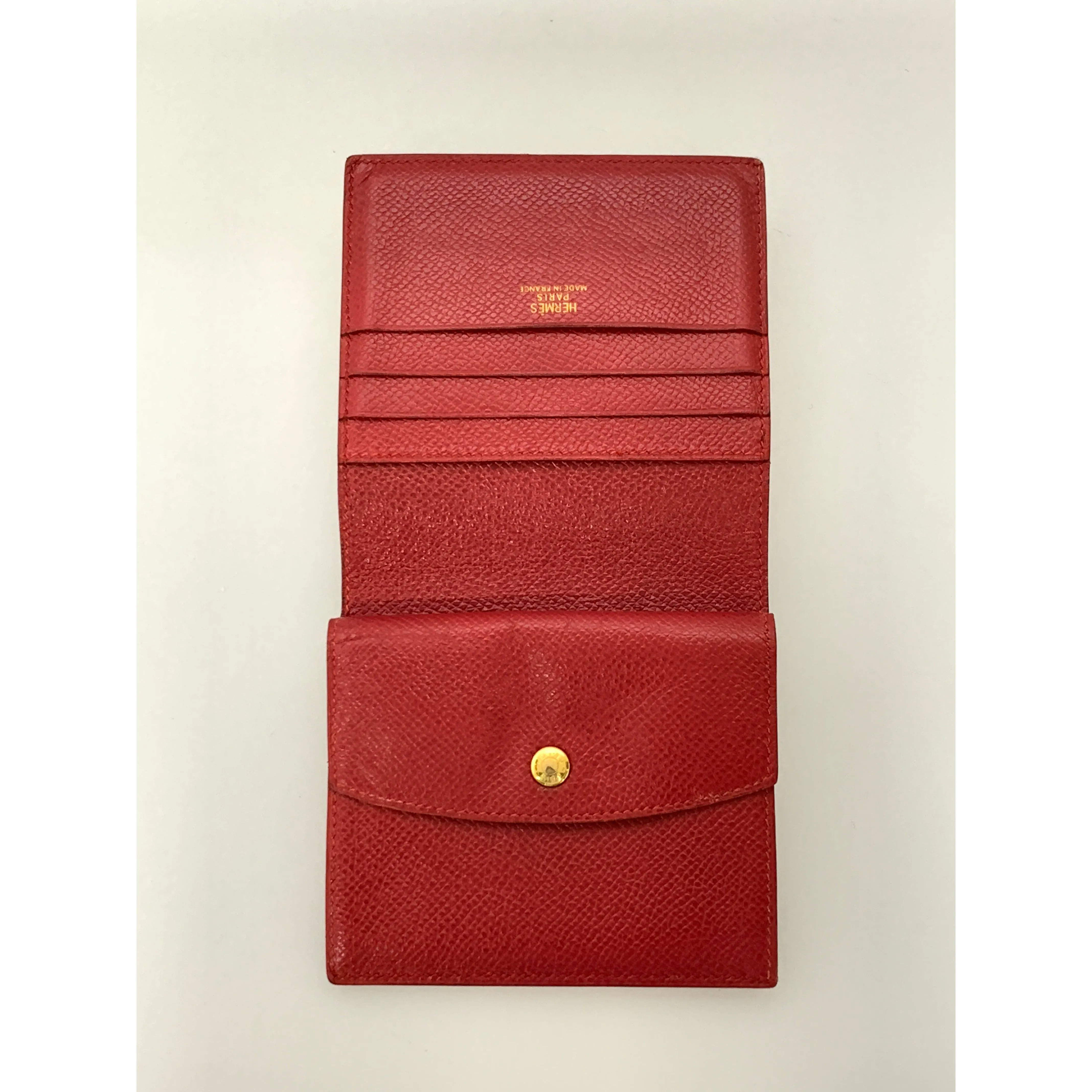 #HERMES/Bifold Wallet/RED/Leather