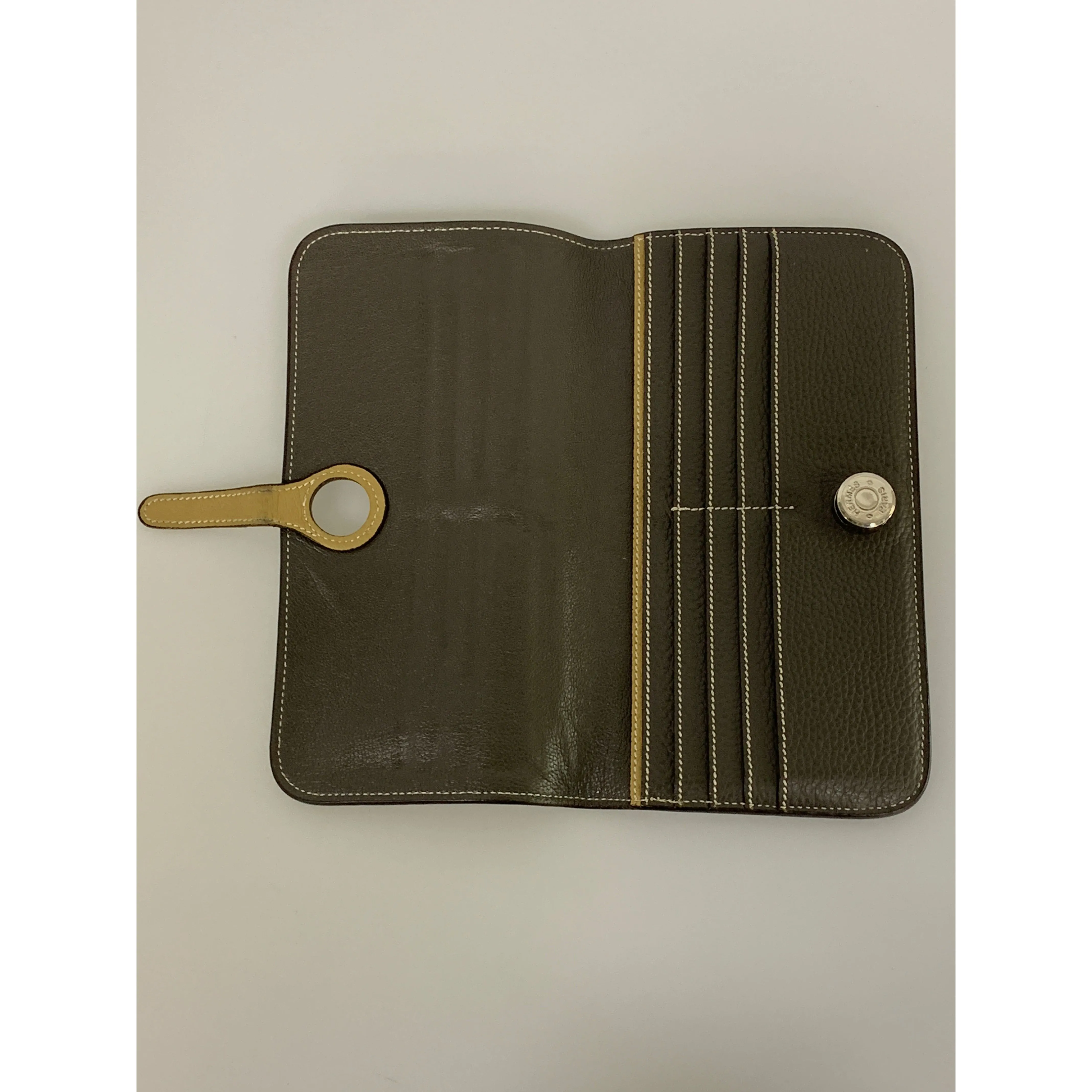 #HERMES/Dogon Recto-Verso/Long Wallet/GRY/Leather