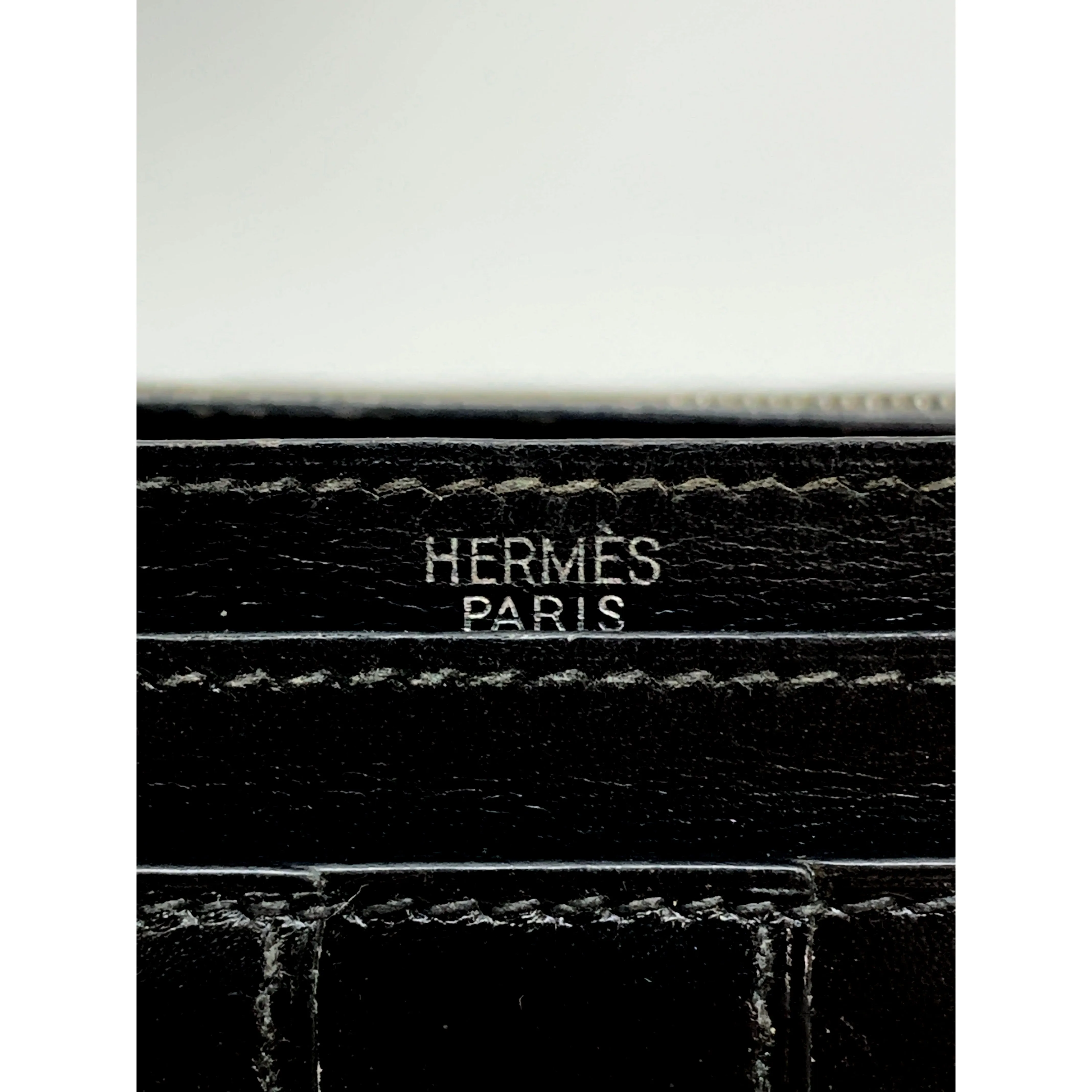 #HERMES/Long Wallet/BLK/Leather/Plain