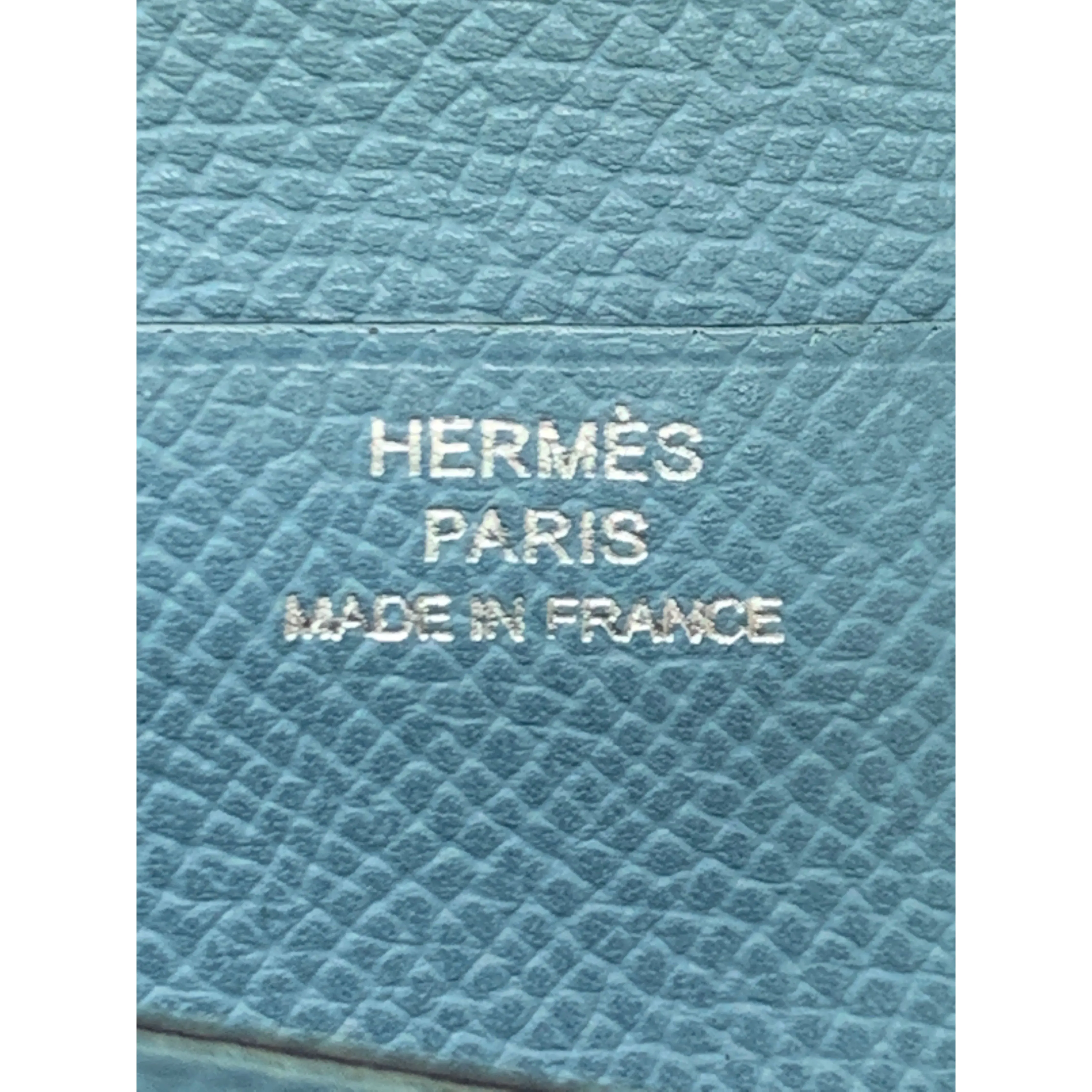 #HERMES/Long Wallet/BLU/Leather/Plain