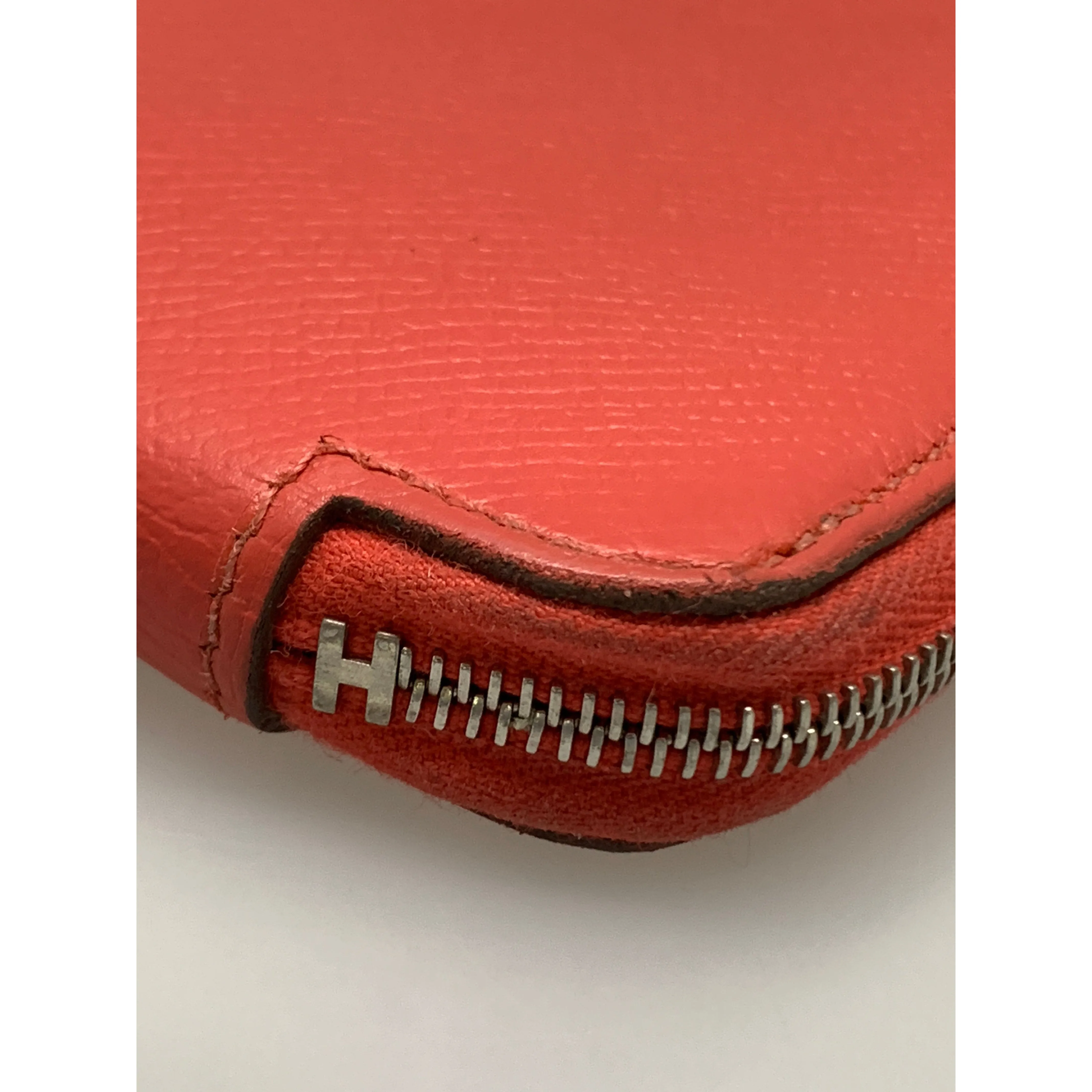 #HERMES/Long Wallet/RED/Leather/Plain