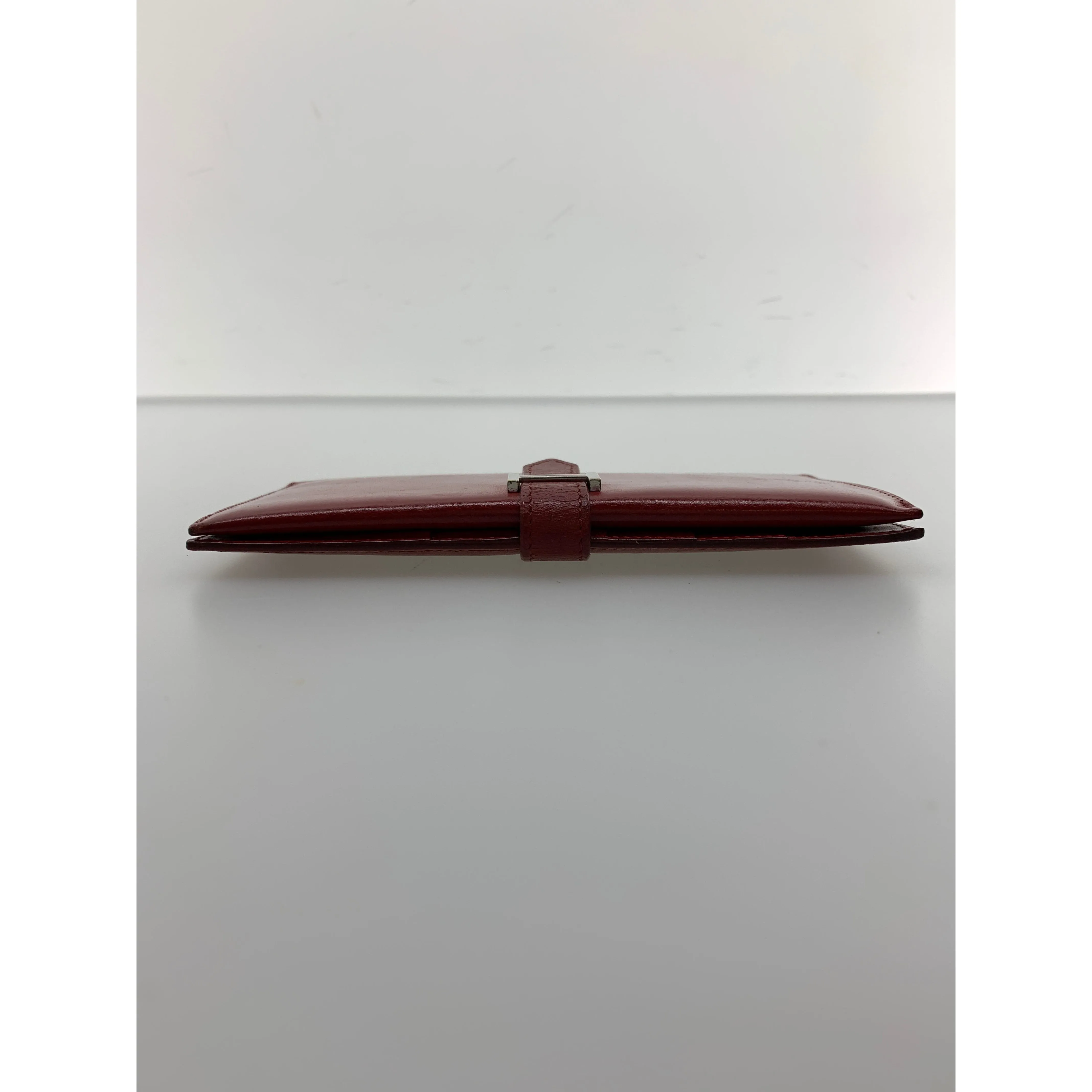 #HERMES/Long Wallet/RED/Leather/Plain