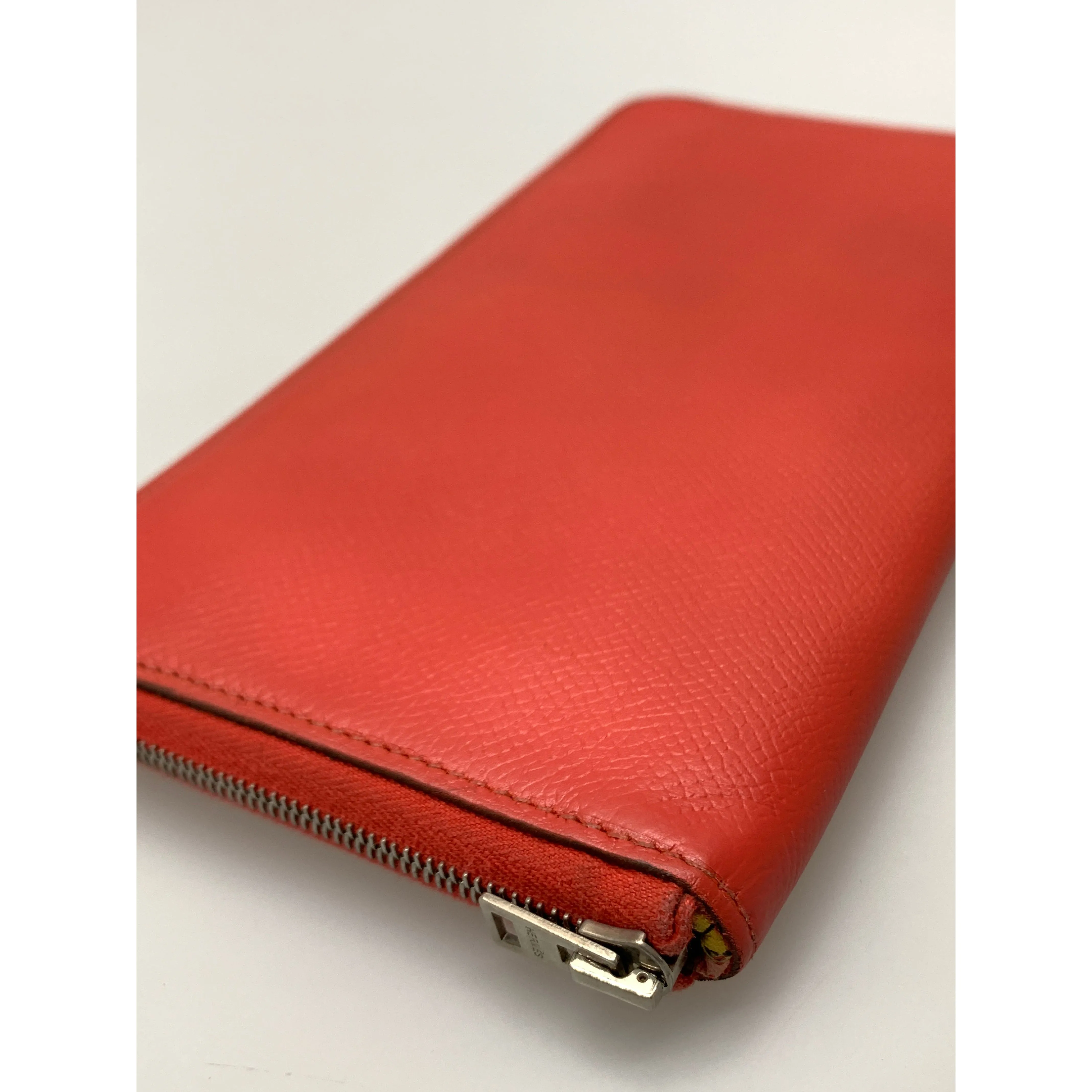 #HERMES/Long Wallet/RED/Leather/Plain