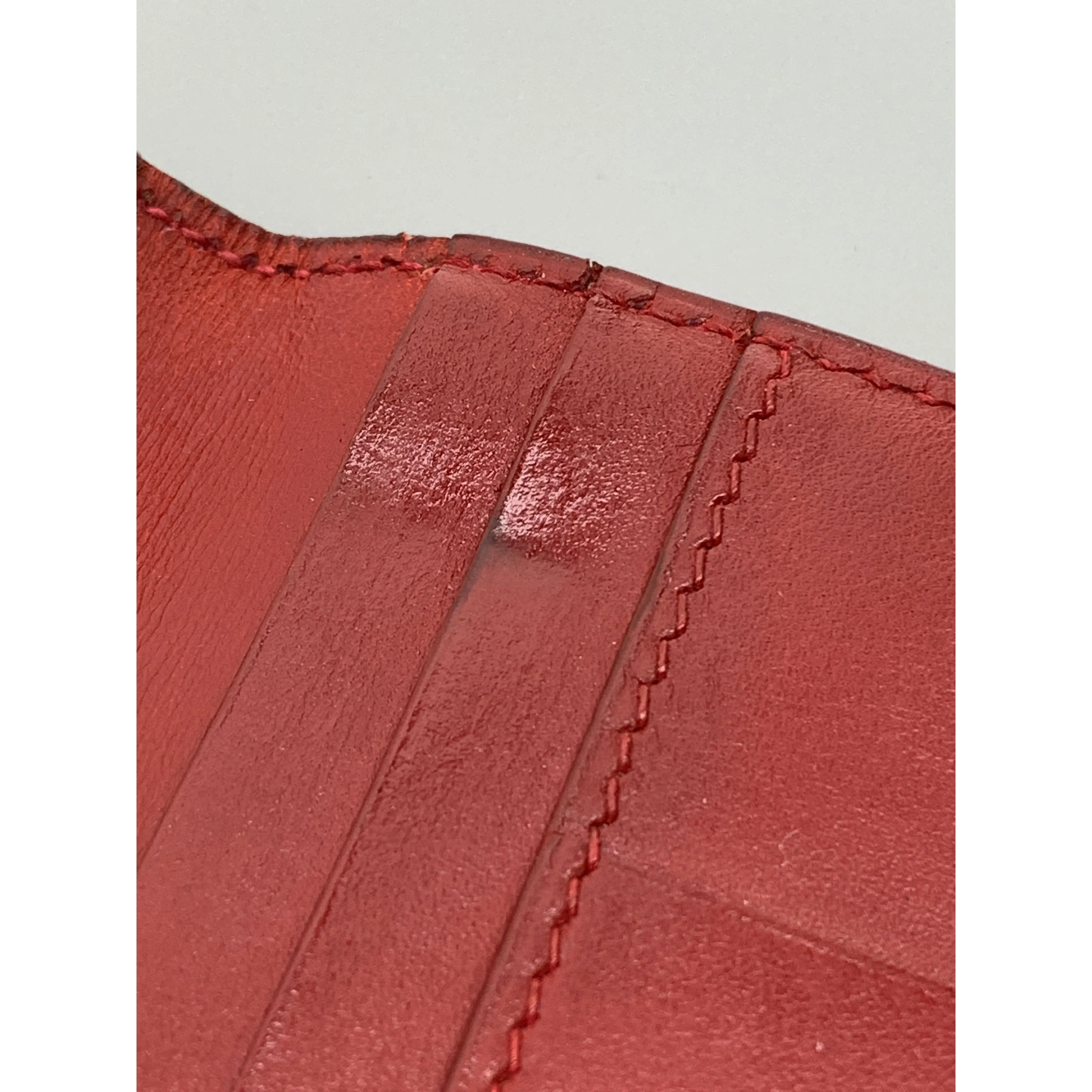 #HERMES/Long Wallet/RED/Leather/Plain