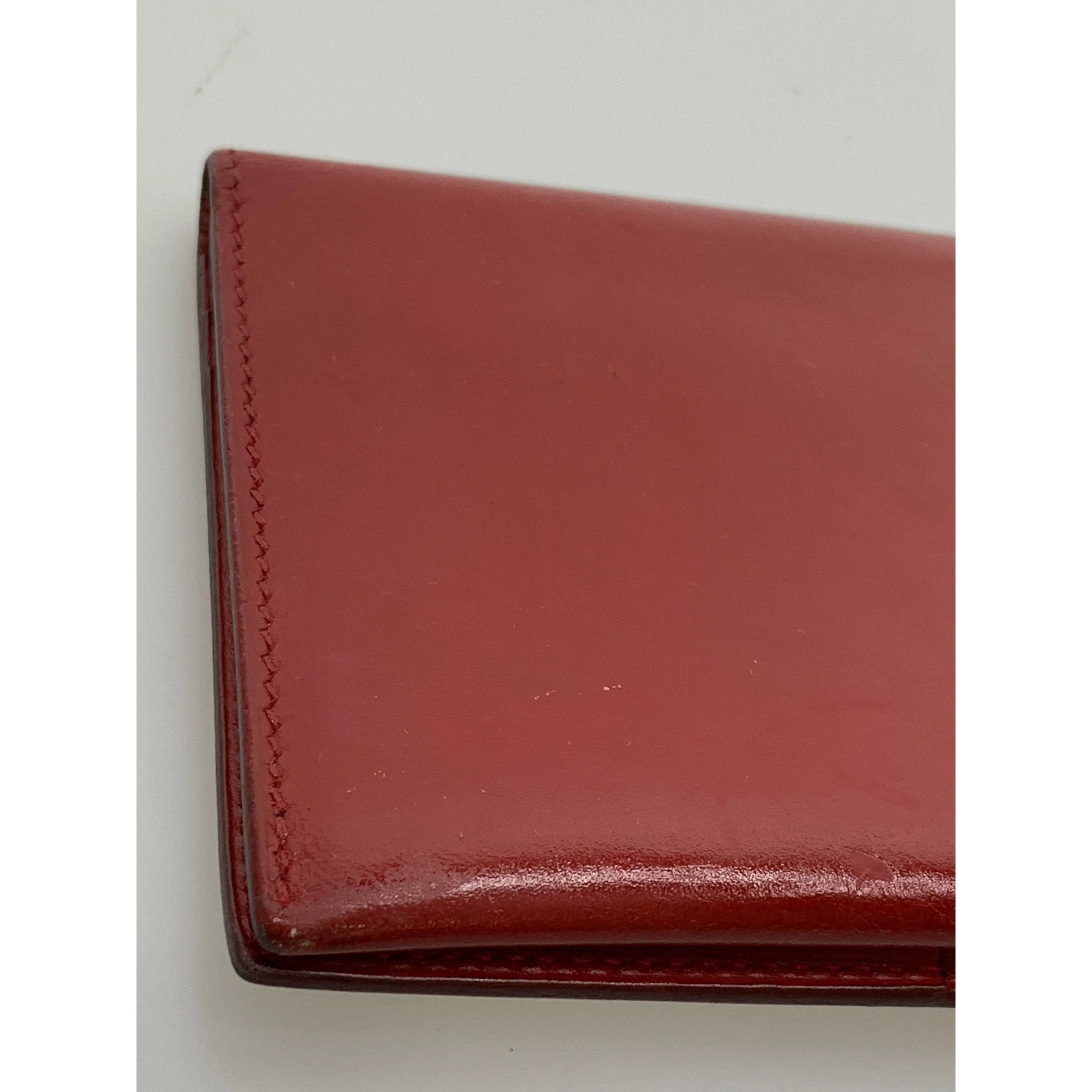 #HERMES/Long Wallet/RED/Leather/Plain