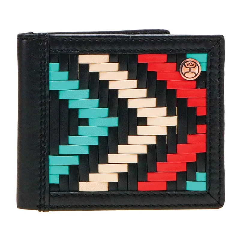 Hooey Black Hawk Bifold Wallet Black Red w/ Aztec