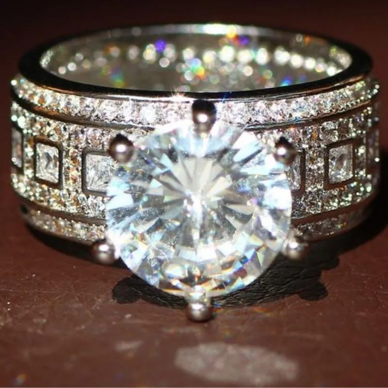 Iced Out 4.6 Carat AAA Zircon Ring