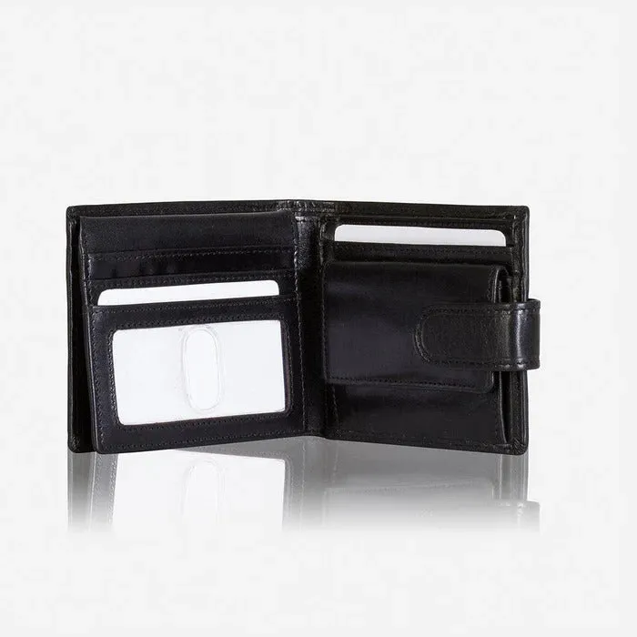 Jekyll & Hide Oxford Billfold Wallet With Coin And Tab Closure, Black