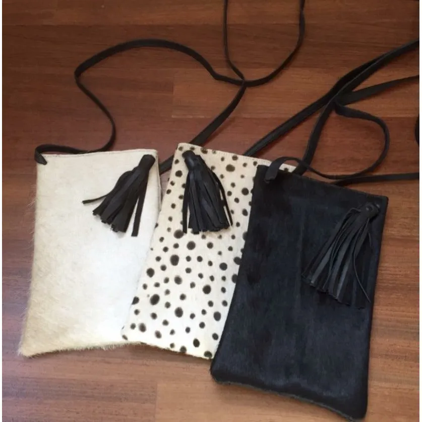 Lara Animal Print Cowhide Tassel Crossbody-SALE