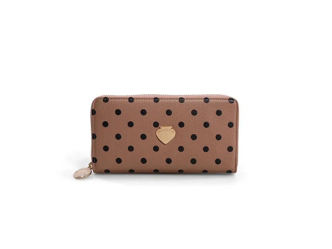 LE PANDORINE Gardenia Wallet Caution Portafoglio Pois Marrone PE22DBM02968-01