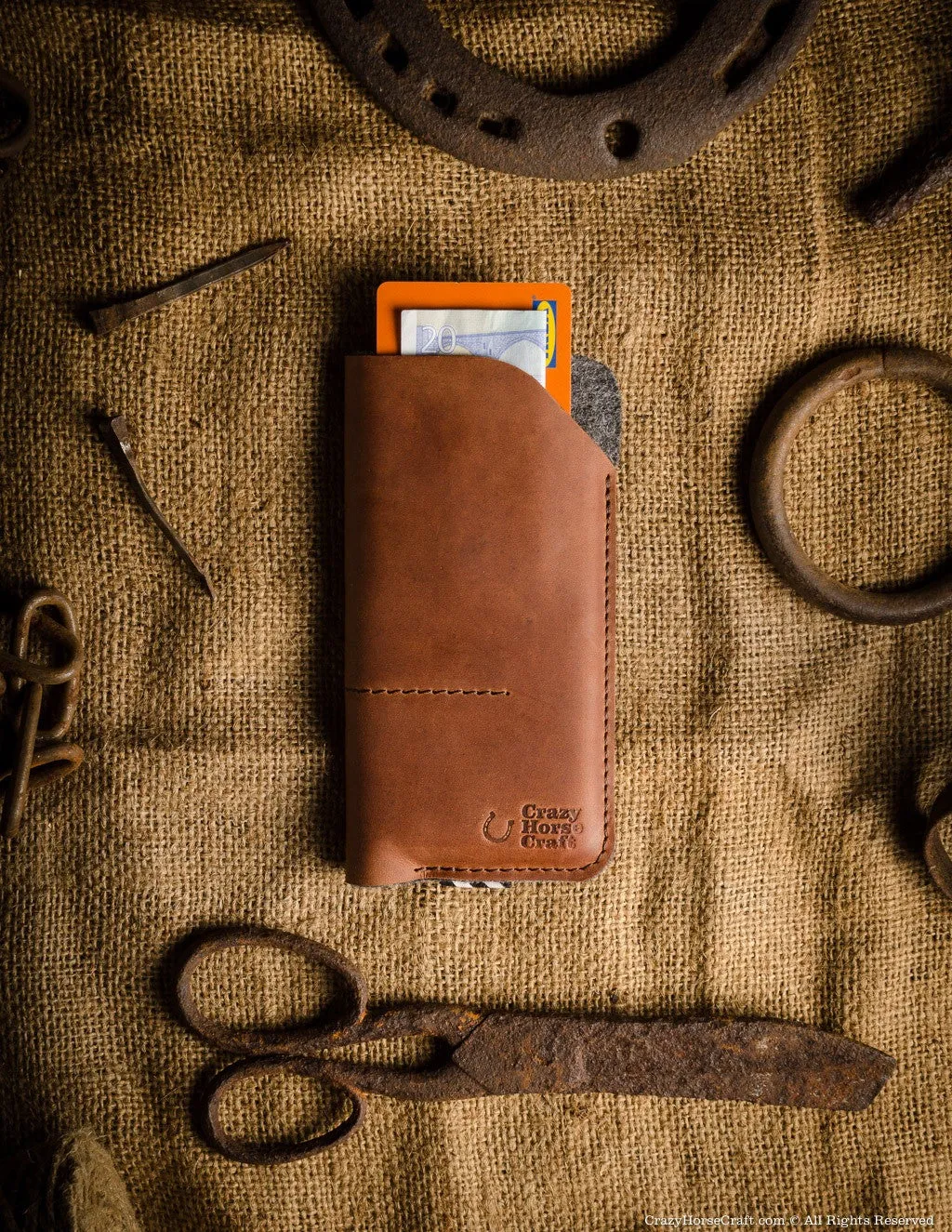 Leather Phone Case / Wallet with Card Pockets | Classic Brown