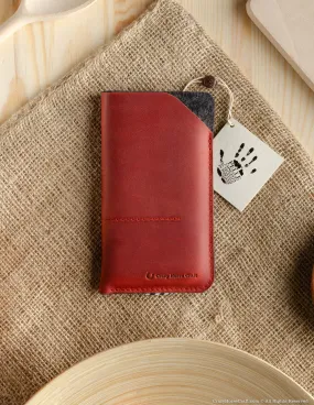 Leather Phone Case / Wallet with Card Pockets | Fragola Red