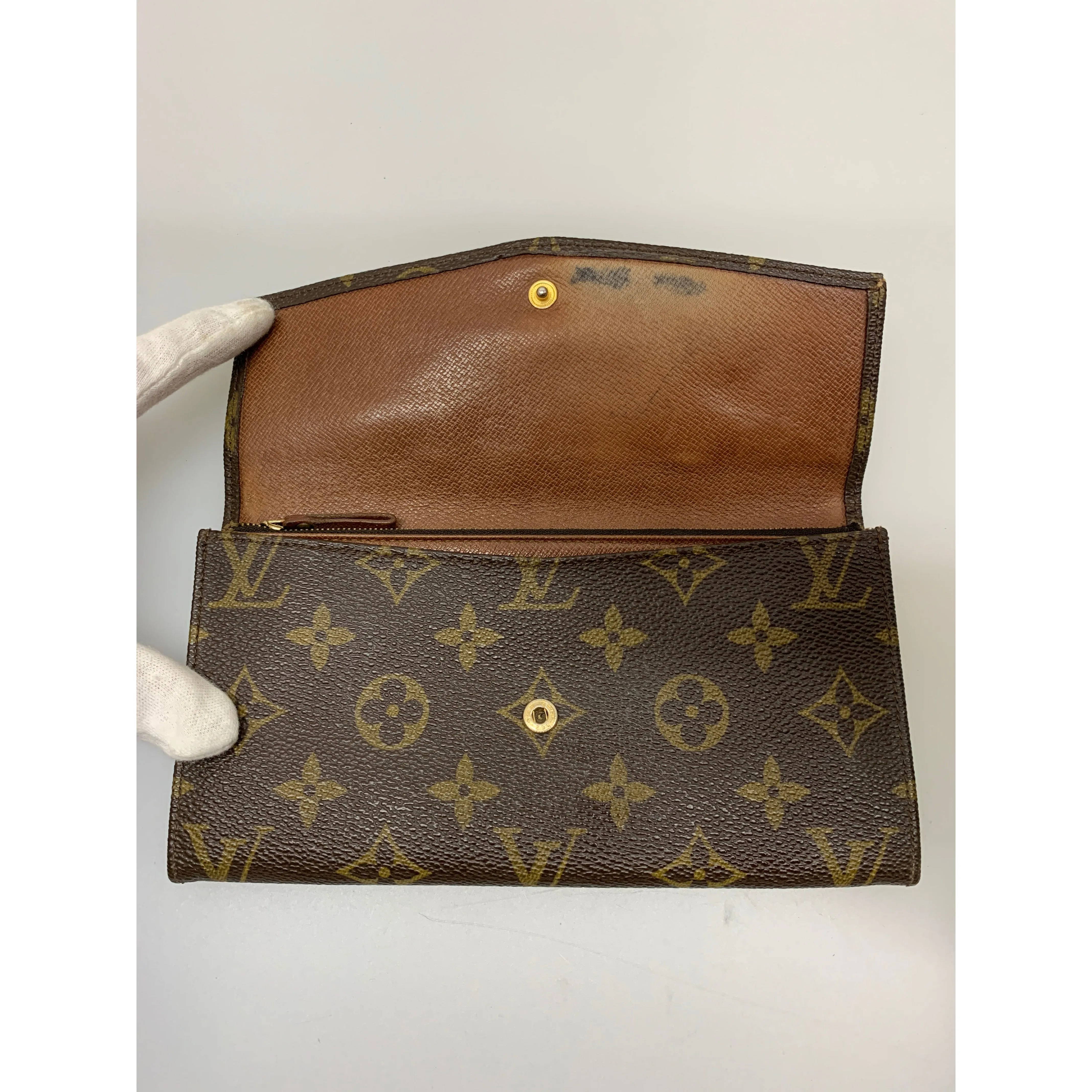 #LOUIS VUITTON/Long Wallet/BRW/PVC/All Over Print