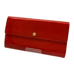 #LOUIS VUITTON/POCHETTE PORTE MONNAIE CREDIT_MONOGRAM VERNIS/Long Wallet/RED/Enamel