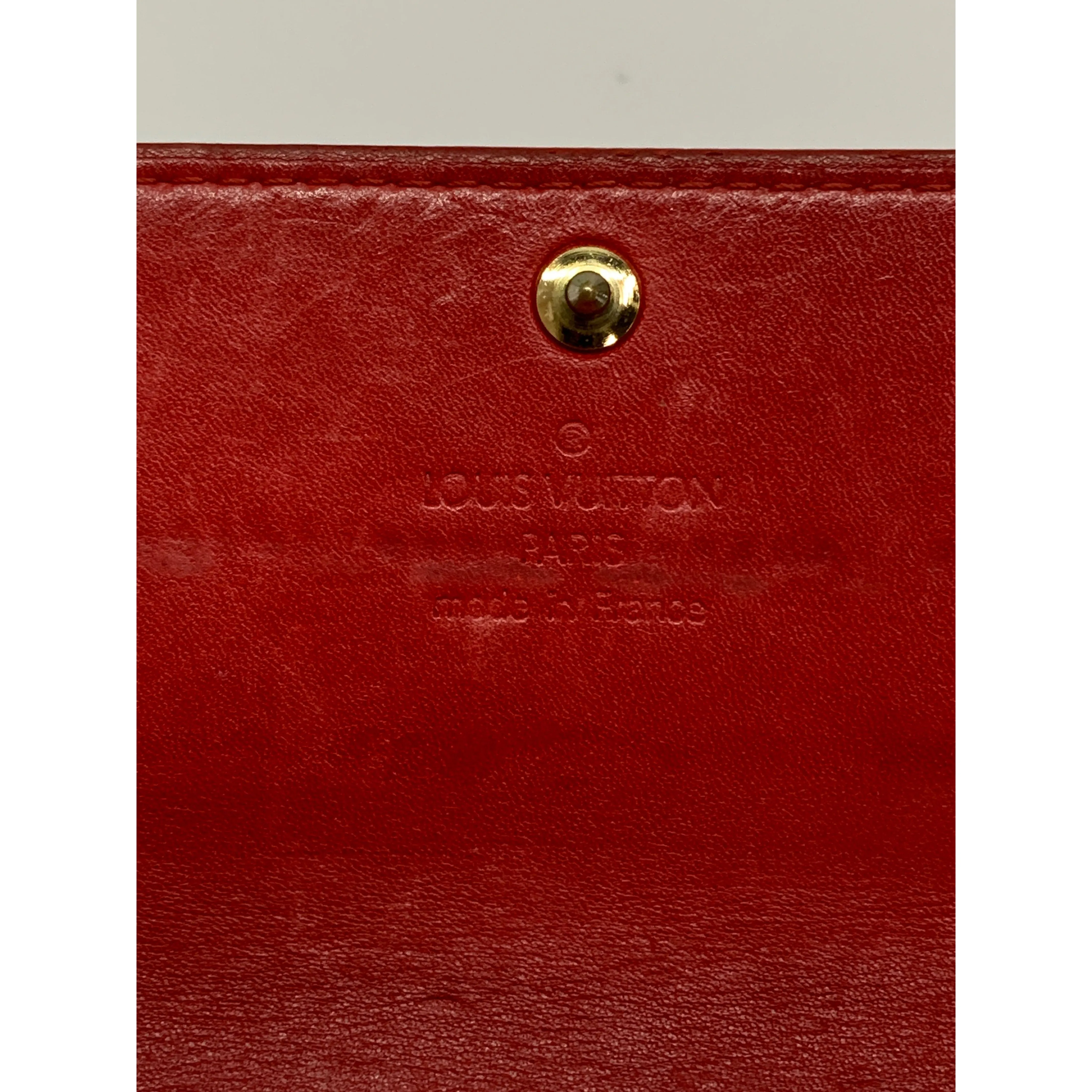 #LOUIS VUITTON/POCHETTE PORTE MONNAIE CREDIT_MONOGRAM VERNIS/Long Wallet/RED/Enamel