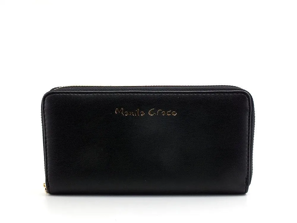 MANILA GRACE Portafoglio Wallet Zip Nero D301