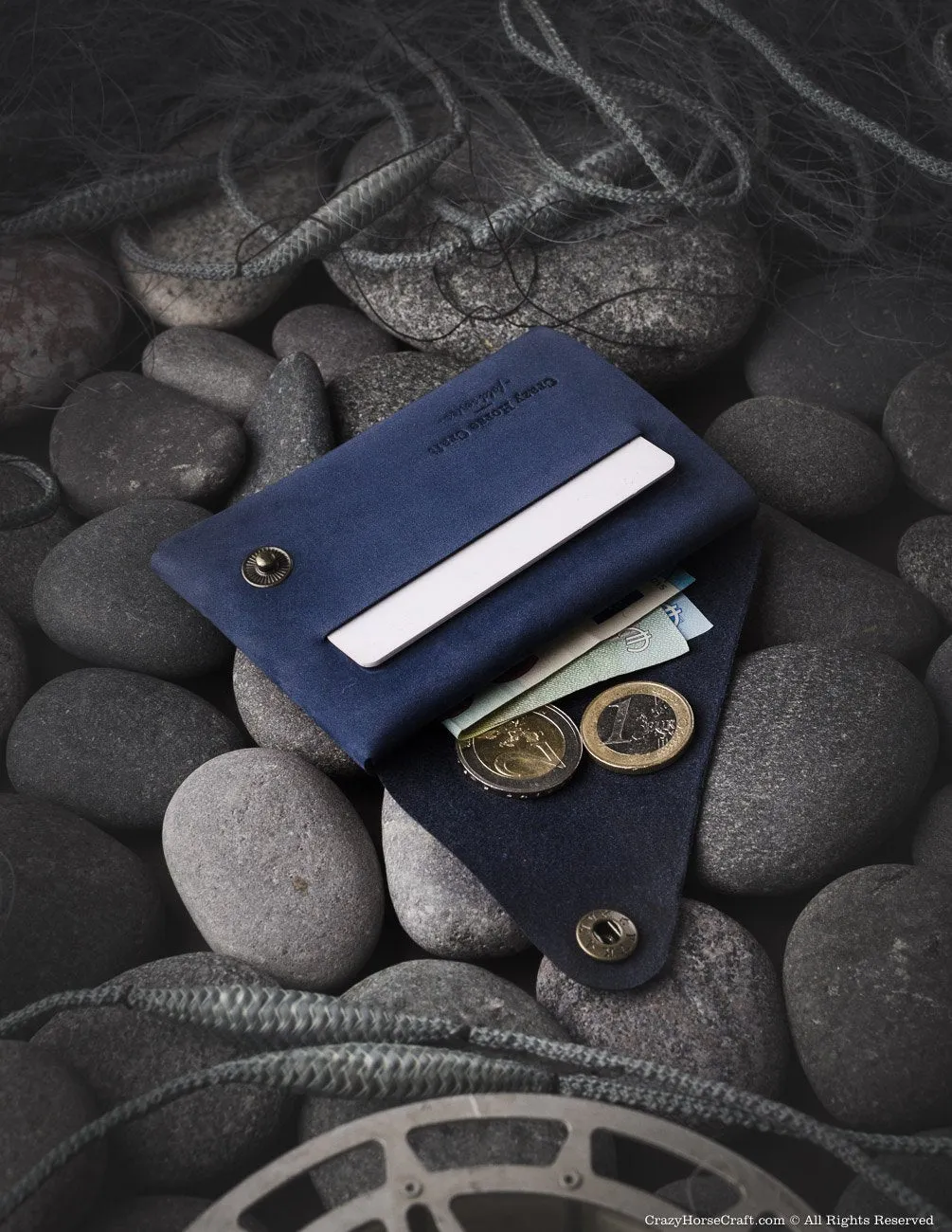 Minimalistic leather wallet/card holder | OceanBlue